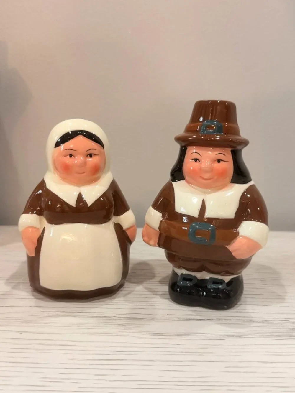Vintage Publix Pilgrim Salt & Pepper Shakers Lot Thanksgiving Lilgram 2002 2004